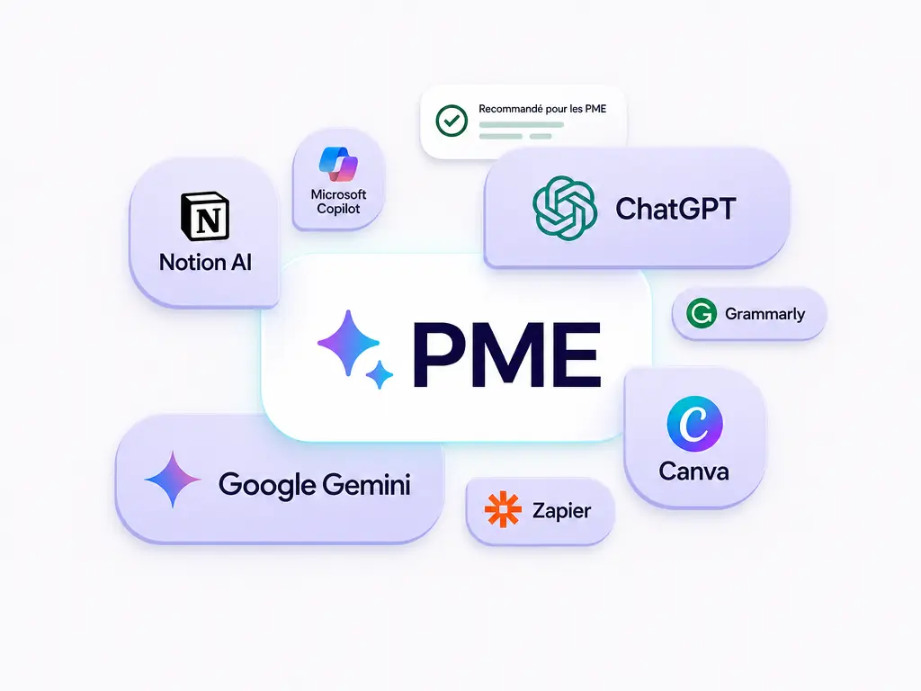 Les outils d'IA utilisés par une PME autour du mot PME