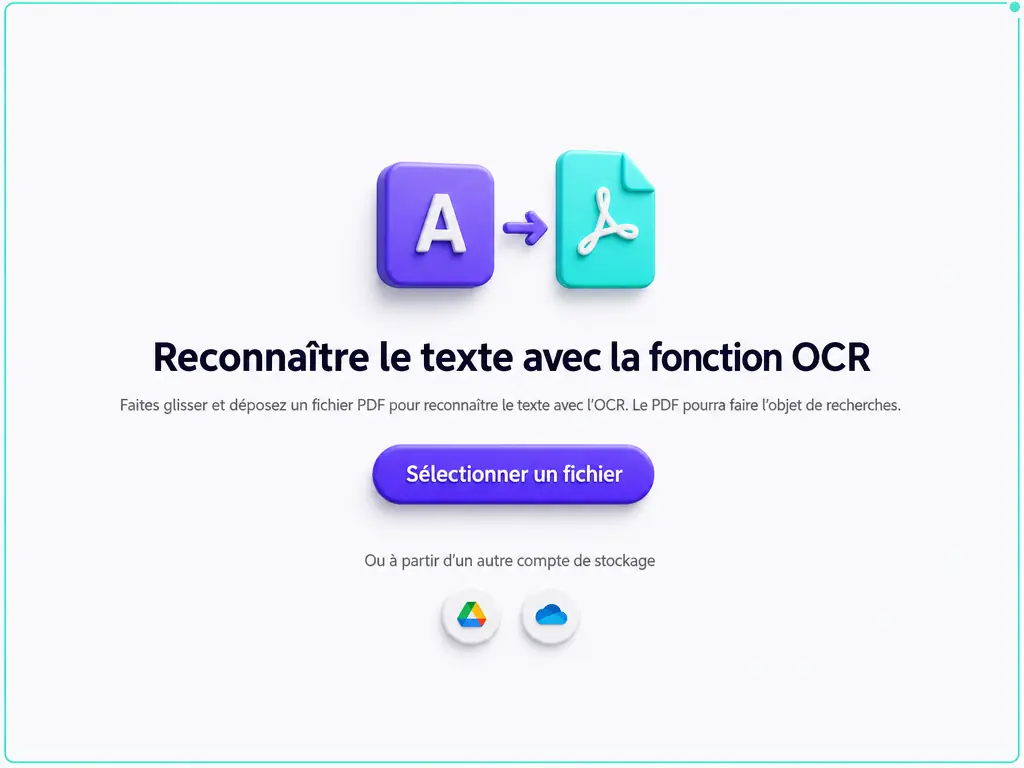 Un écran de reconnaissance de texte dans un fichier PDF