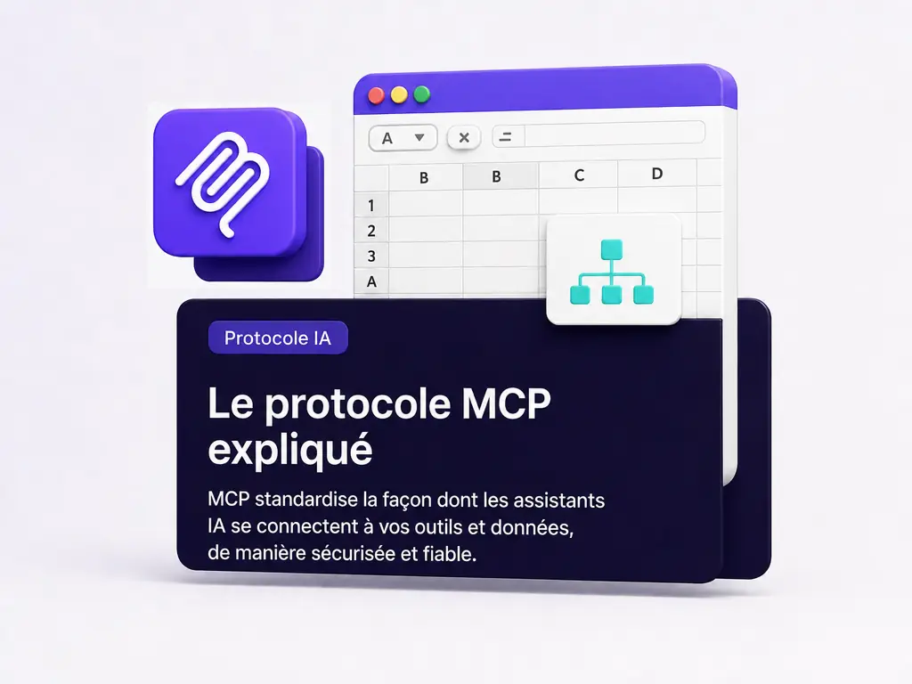 Une fenêtre titrée « Le protocole MCP expliqué »